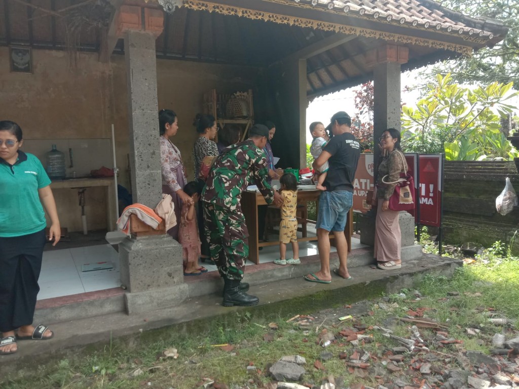 Danramil Dawan Hadiri Peresmian Dan Groundbreaking SPPG Polri Serta Peresmian Gudang Ketahanan Pangan Oleh Presiden Republik Indonesia Secara Virtual