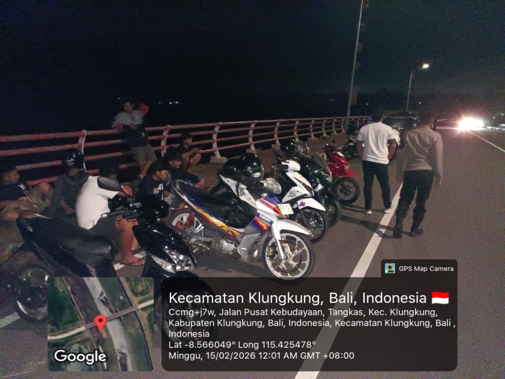 Respon Cepat Layanan 110, Polres Klungkung Bubarkan Aksi Balap Liar di Jembatan Merah PKB.