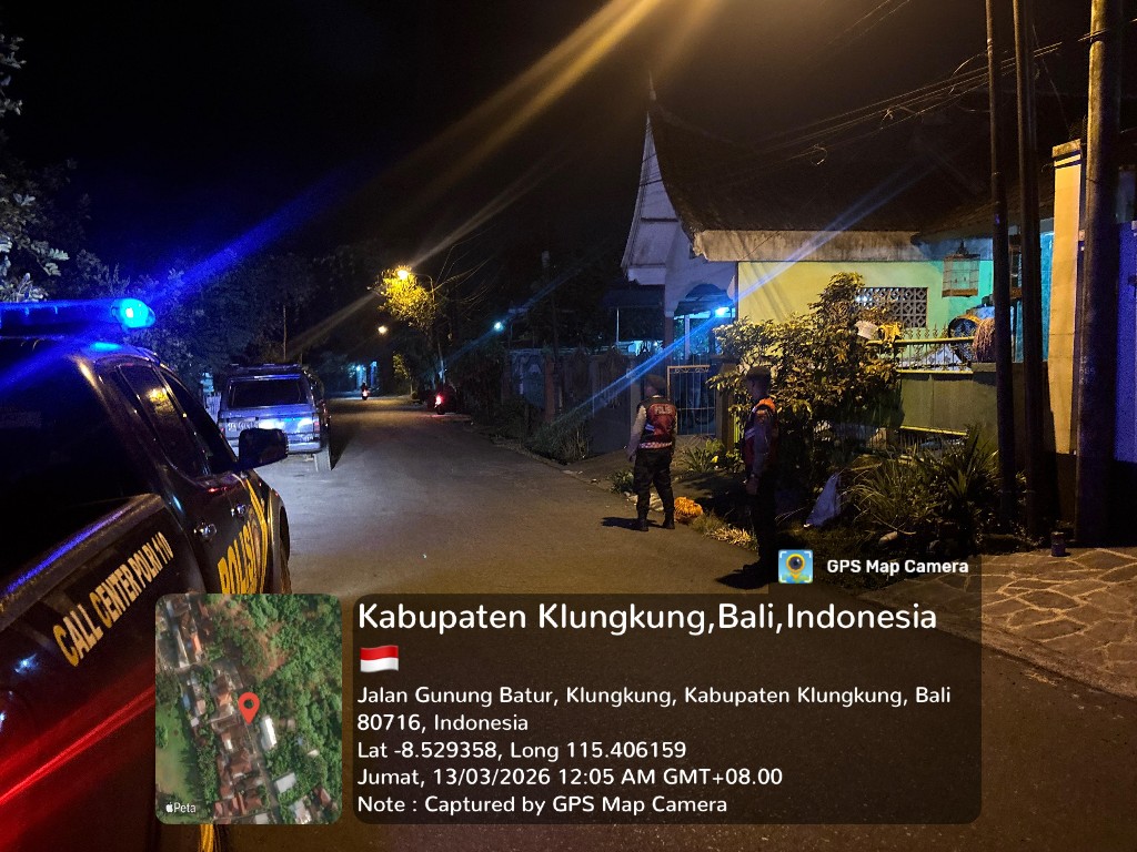 Patroli Rumah Kosong Saat Mudik, Sat Samapta Polres Klungkung Perkuat Pengamanan di Titik Rawan