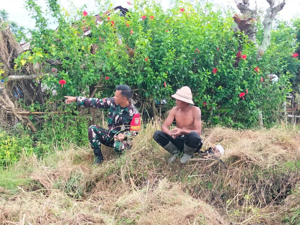 Babinsa Semarapura Kauh Gelar Komsos Bersama Petani 