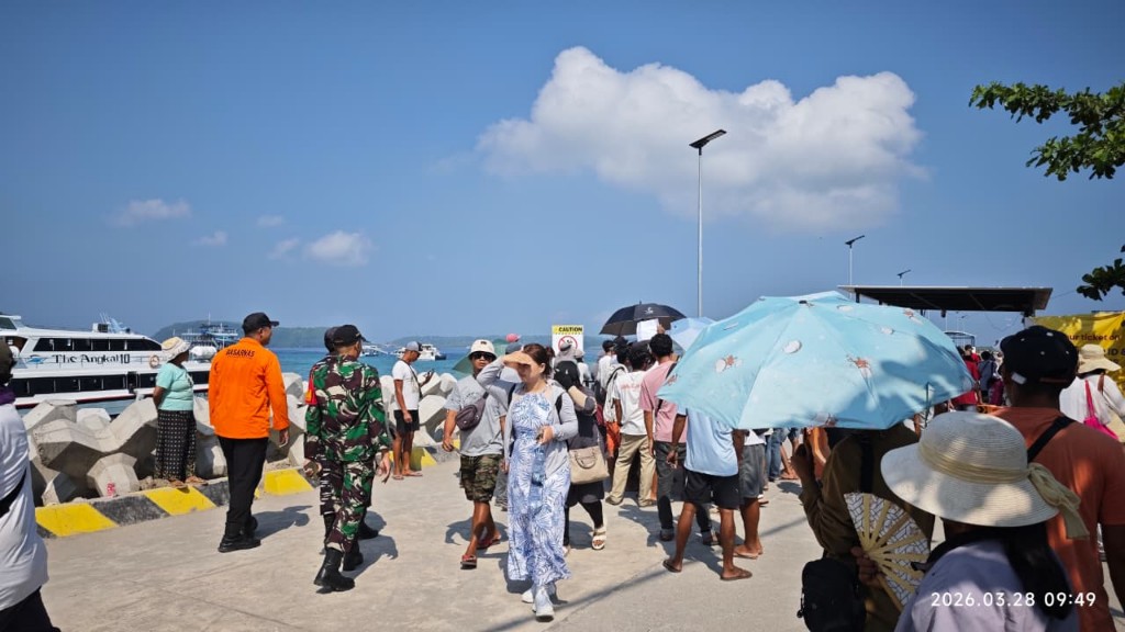 Posko Terpadu Pelabuhan Banjar Nyuh Nusa Penida Dijaga Aparat Gabungan 