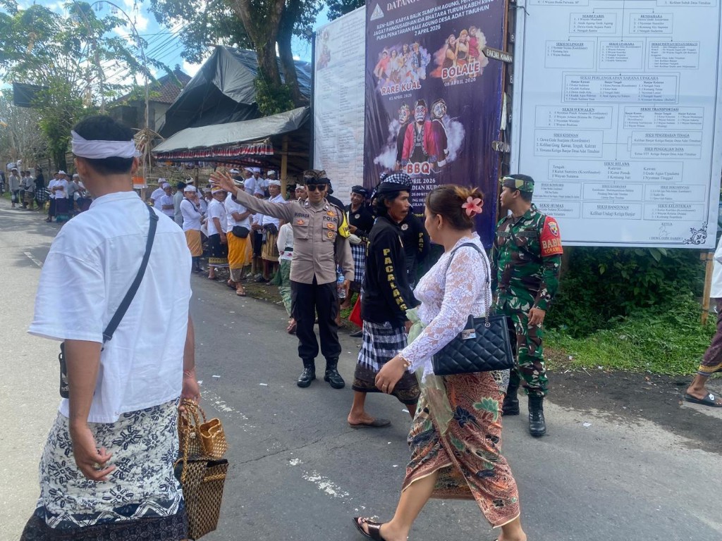 Karya Balik Sumpah di Pura Bale Agung Desa Timuhun Selesai, Tiga Pilar Lakukan Pengawalan Penyineban