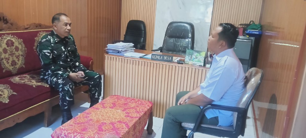 Komsos Bersama Perbekel Desa Kampung Kusamba, Kapten Nyoman Suryatha Optimalkan Binter