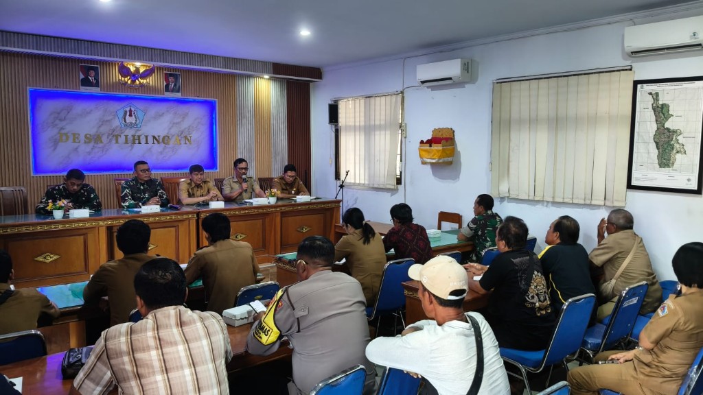Desa Tihingan Jadi Sasaran TMMD Ke 130, Dandim Klungkung  Gelar Rapat Terbatas Bersama Pemkab dan Pemdes