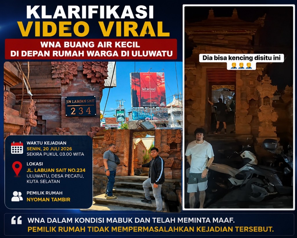 Klarifikasi Video Viral WNA Buang Air Kecil di Depan Rumah Warga di Uluwatu