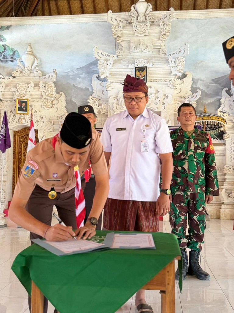 Hadiri Musran dan Pelantikan Pengurus, Babinsa Ped Harap Gerakan Pramuka di Kecamatan Nusa Penida Semakin Aktif dan Solid
