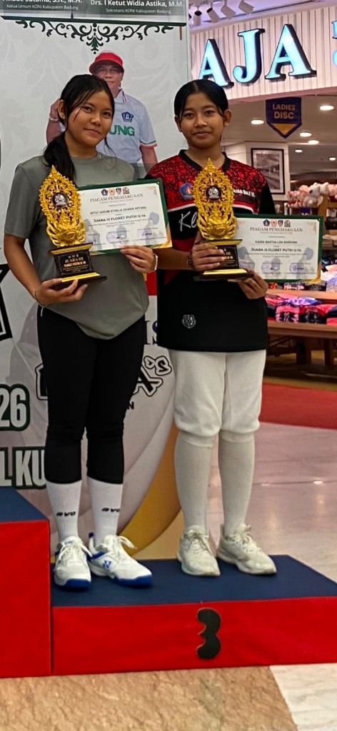 Torehkan Prestasi di Ajang Anggar Piala Bupati Badung Tahun 2026, Putri Prajurit Kodim Klungkung Sabet Juara 3  Individual Floret Putri U-13