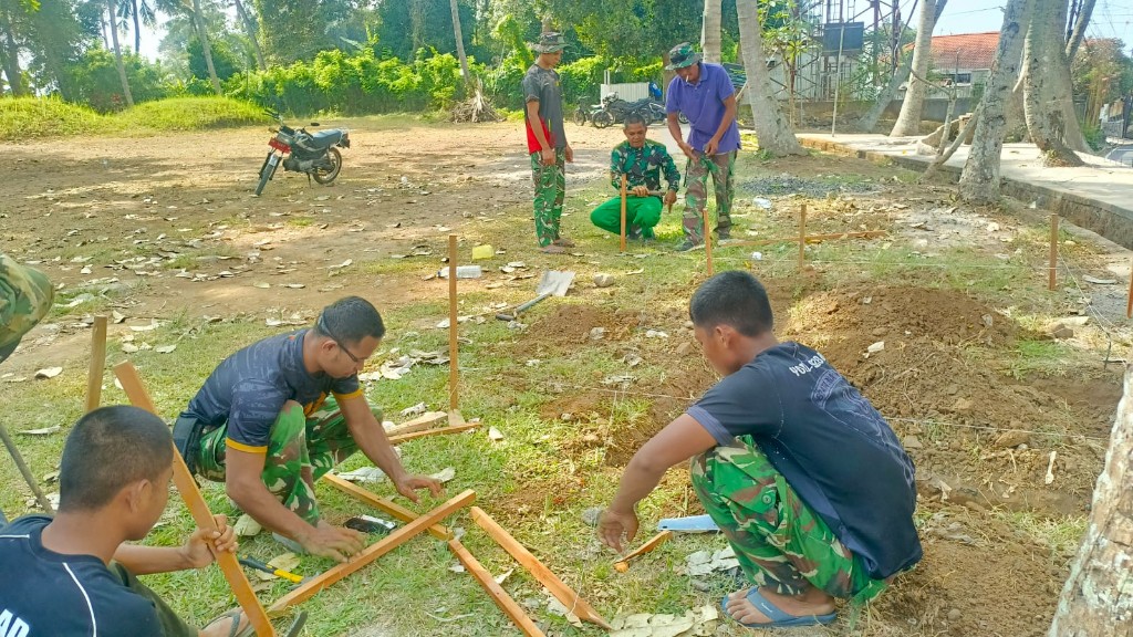 Siap Dibangun, Satgas TMMD Kodim Klungkung Mulai Tahapan Awal Pengukuran MCK di Setra Adat Tihingan 
